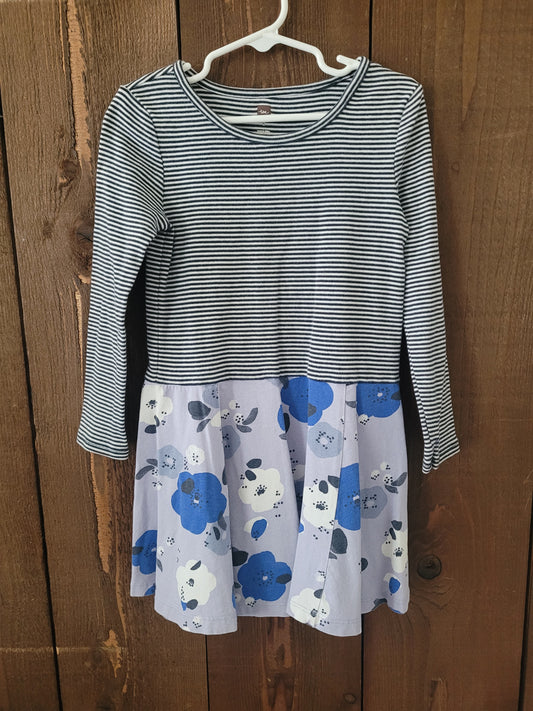 #109 Tea Collection Striped Flower Dress Girls Size 5