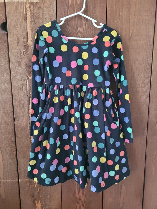#109 Hanna Andersson Polka Dot Dress Girls Size 110/5T
