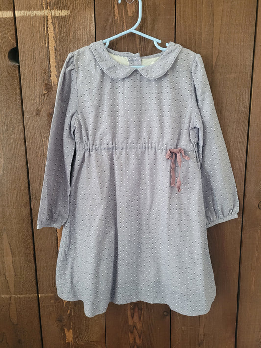 #109 Olive Juice Peter Pan Collar Dress Girls Size 5-6