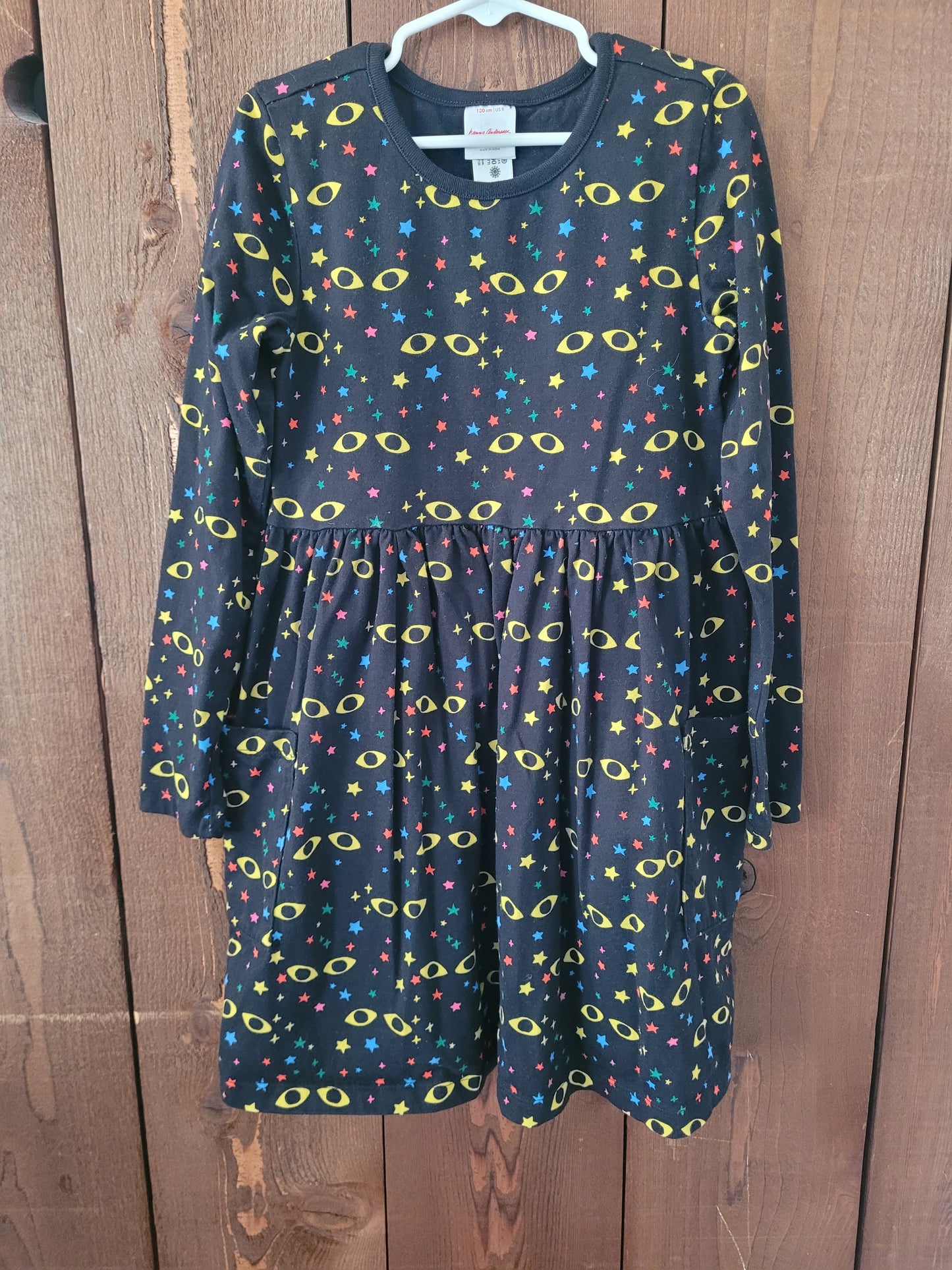 #109 *REDUCED* Hanna Andersson Cat Eyes Dress Girls Size 120/8