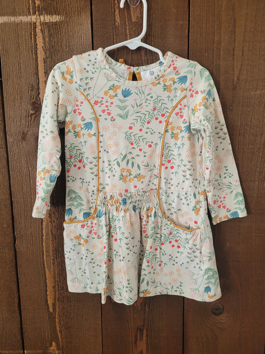 #109 Hanna Andersson Flower Dress Girls Size 90/3T