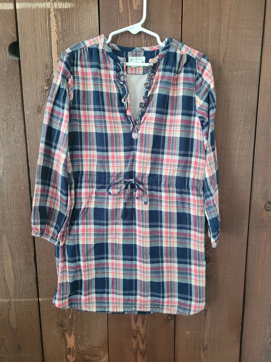 #109 Olive Juice Flannel Drawstring Dress Girls Size 7