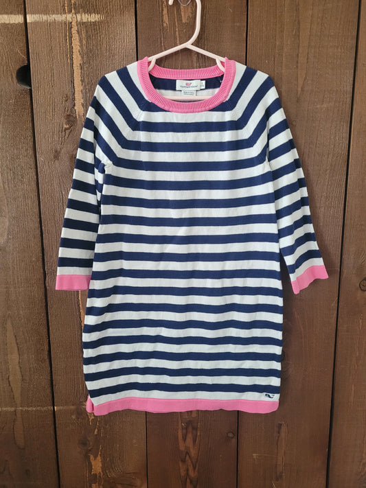 #109 Vineyard Vines Striped Sweater Dress Girls Size S (7-8)