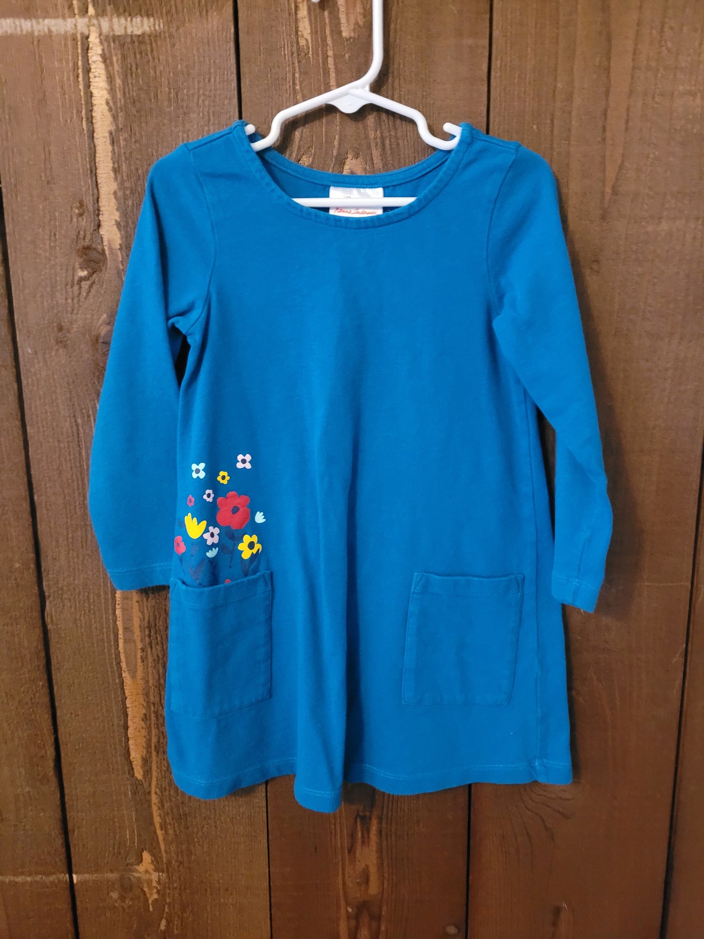 #109 *REDUCED* Hanna Andersson Flower Pocket Dress Girls Size 100/4T