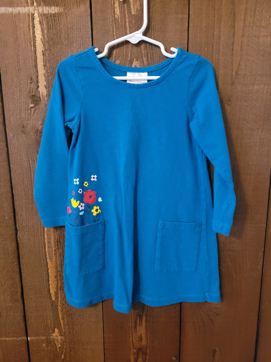 #109 *REDUCED* Hanna Andersson Flower Pocket Dress Girls Size 100/4T