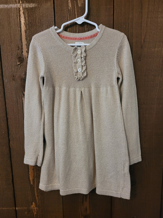 #109 *REDUCED* Mini Boden Gold Shimmer Knit Dress Girls Size 4-5Y
