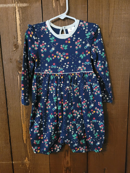 #109 *REDUCED* Hanna Andersson Floral Romper Girls Size 90/3T