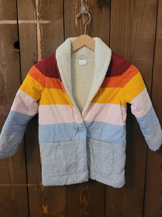 #109 *REDUCED* Hanna Andersson Retro Colorblock Sherpa Coat Girls Size 110/5