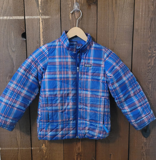 #109 *REDUCED* Patagonia Down Plaid Puffer Girls Size S (8)