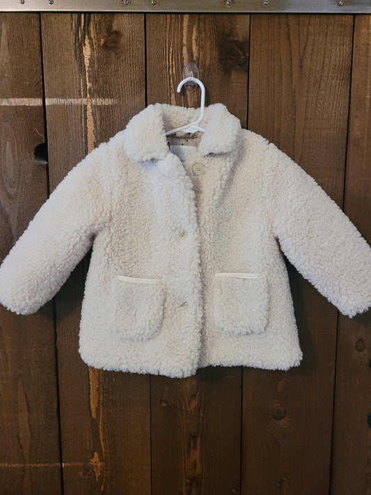 #109 *REDUCED* Zara Teddy Bear Sherpa Coat Girls Size 2-3Y