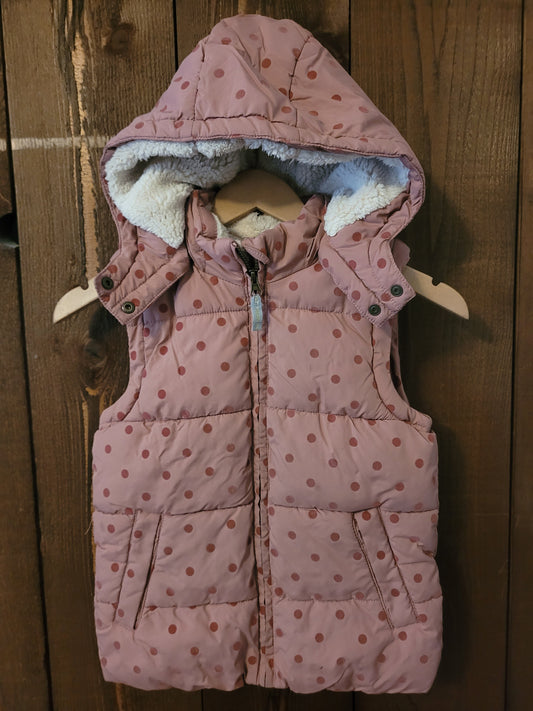 #109 Mini Boden Polka Dot Puffer Vest Girls Size 6-7Y