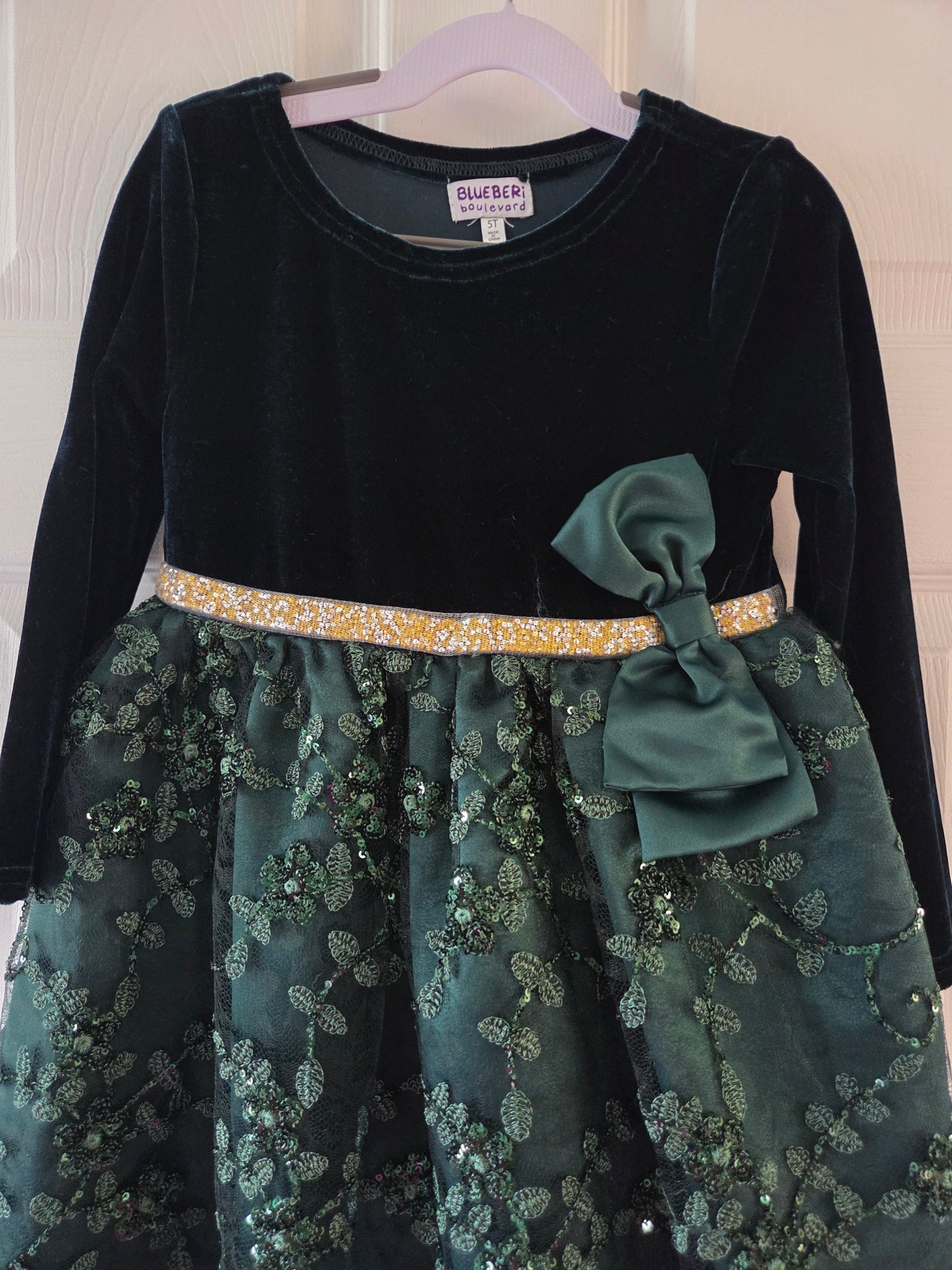 REDUCED Seller 184 Blueberry Blvd green Holiday dress size 5