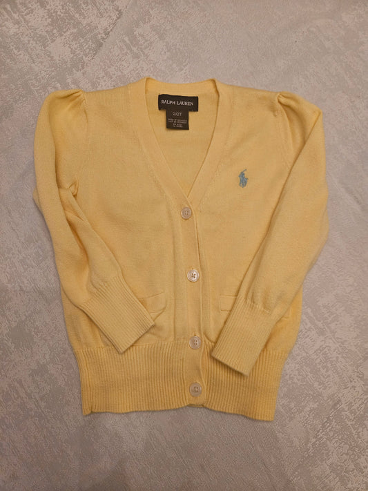 Seller #102 - Girls - Ralph Lauren Yellow Cardigan - Size 2