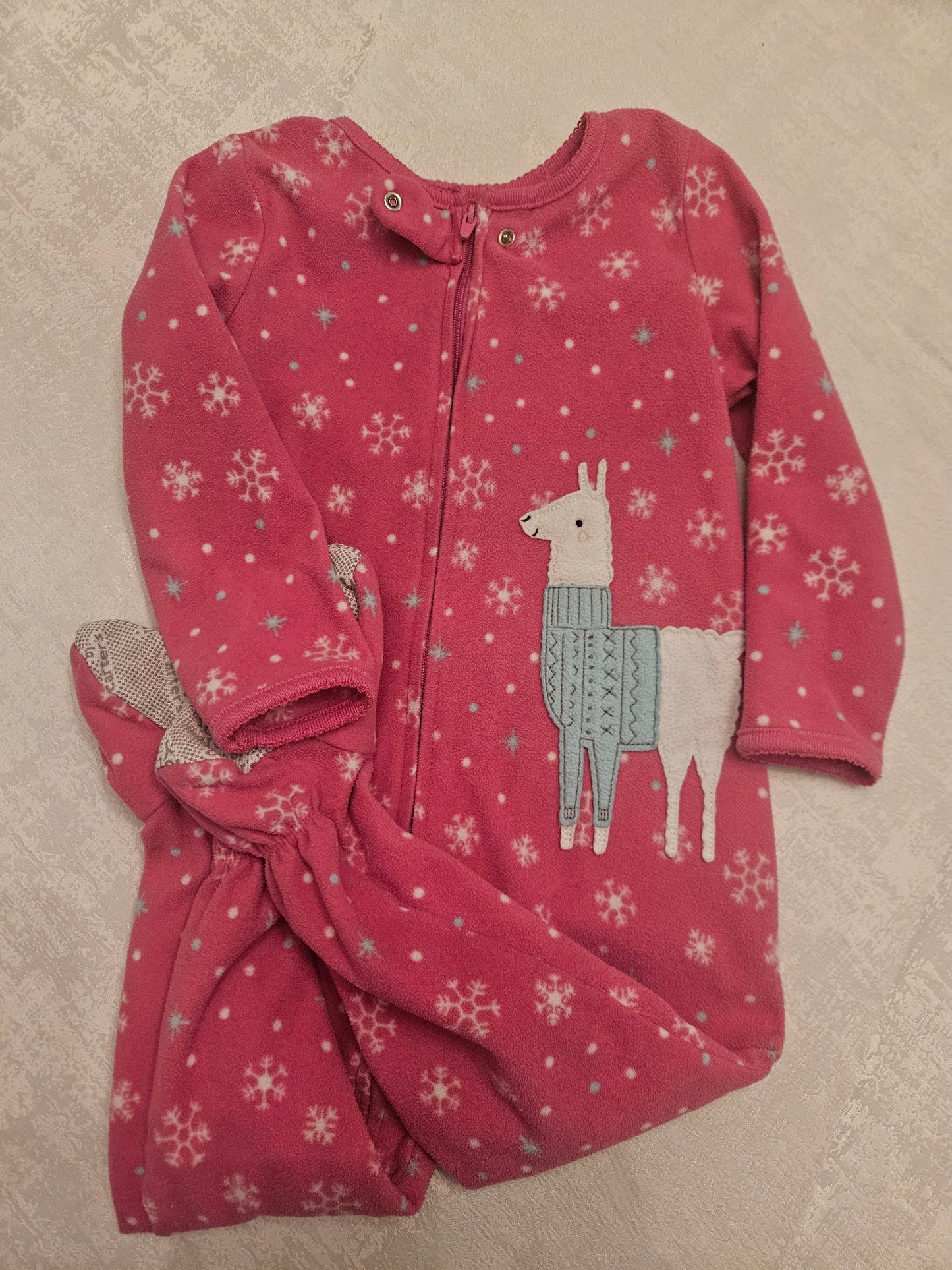 Seller #102 - Girls - Just One You Fleece Pink Lama Pajamas - Size 2