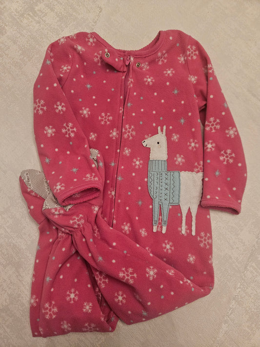 Seller #102 - Girls - Just One You Fleece Pink Lama Pajamas - Size 2