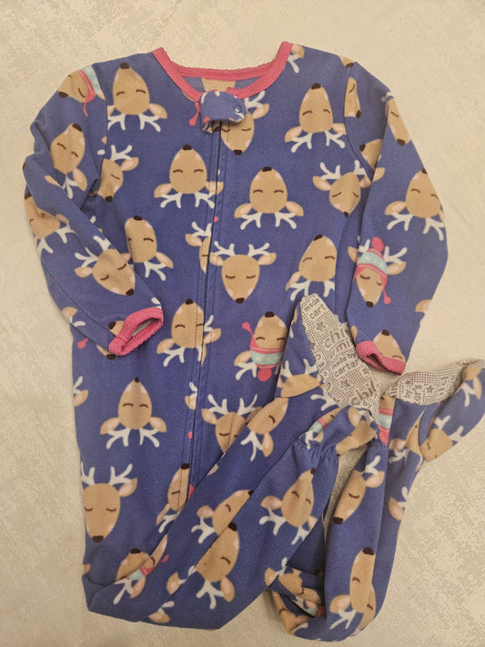 Seller #102 - Girls - Child of Mine Fleece Reindeer Pajamas - Size 2