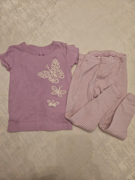 Seller #102 - Girls - Carters Purple Butterfly Pajamas - Size 2