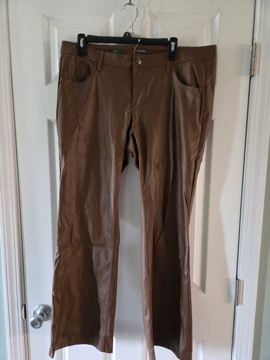 REDUCED Seller 184 Women's wild fable flare brown pleather pants size 14