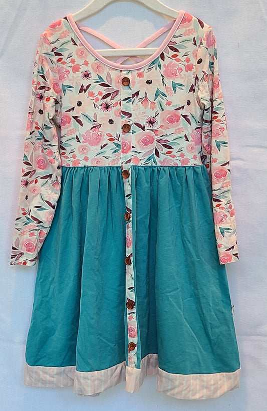 #188 Girls Size 10 Y Cheeky Plum Floral Dress
