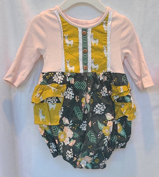 #188 Girls 24M/2T Ric Rac & Ruffles Llama Bubble (1 of 2)