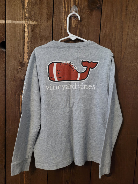 #109 Vineyard Vines Football Long-Sleeve Tee Boys Size 7