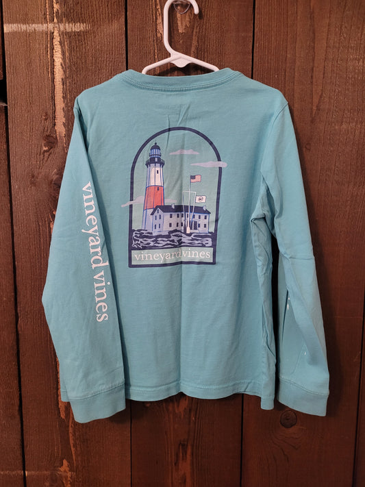 #109 Vineyard Vines Lighthouse Long-Sleeve Tee Boys Size 7