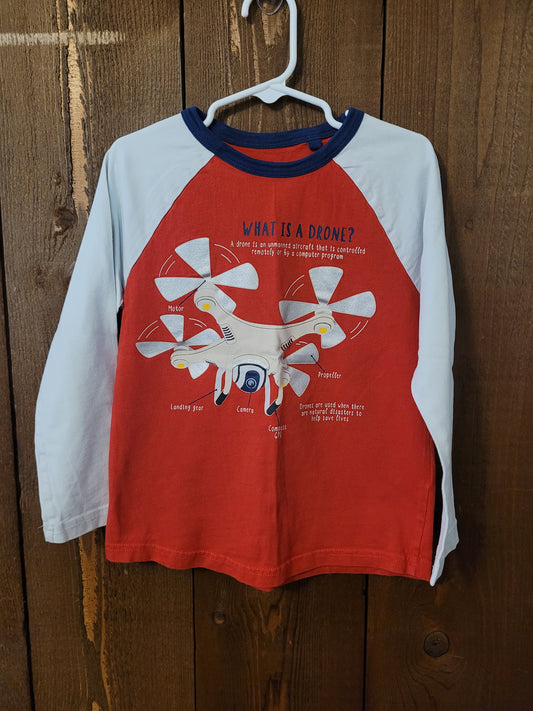 #109 Mini Boden Drone Long-Sleeve Baseball Tee Boys Size 6-7Y