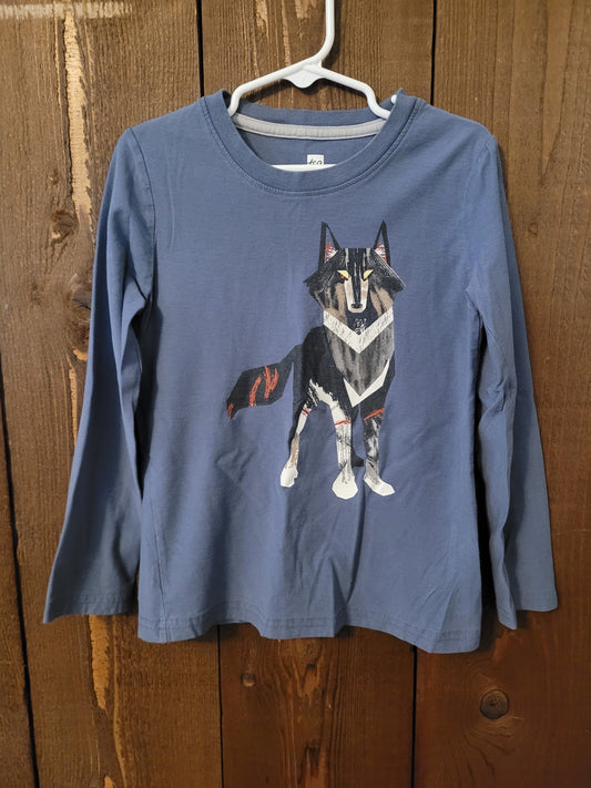 #109 Tea Collection Wolf Long-Sleeve Tee Boys Size 6