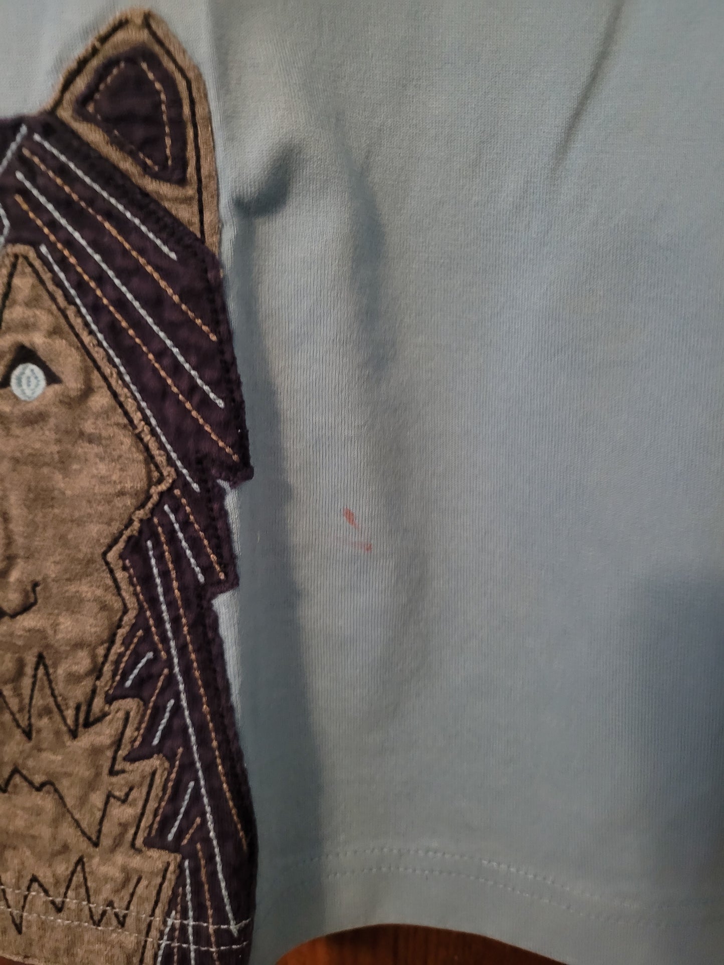 #109 Hanna Andersson Wolf Applique Long-Sleeve Tee Boys Size 100/4T