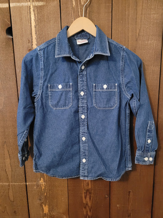 #109 Hanna Andersson Denim Button-Up Boys Size 130/8