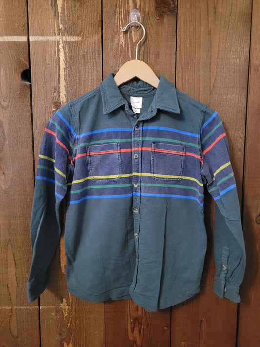 #109 Hanna Andersson Vintage-Style Cotton Button-Up Boys Size 140/10