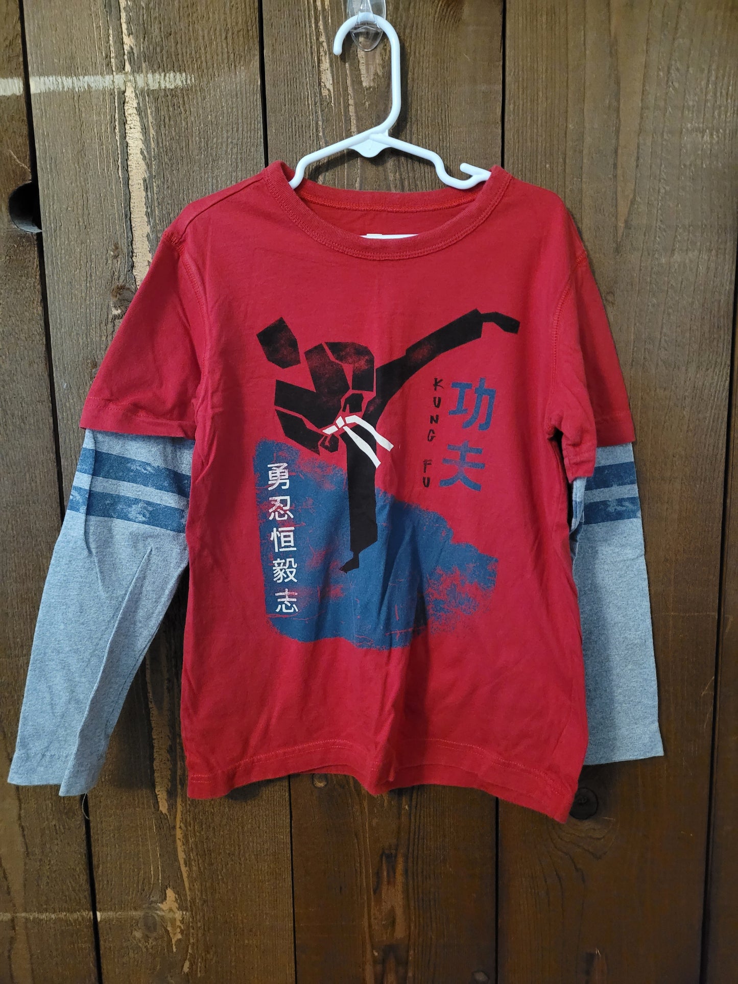 #109 *REDUCED* Tea Collection Kung Fu Ringer Tee Boys Size 7