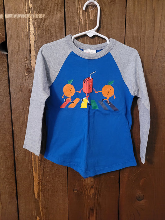 #109 Hanna Andersson Crosswalk Fruit Baseball Tee Boys Size 100/4T