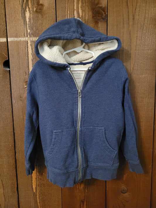 #109 Hanna Andersson Sherpa Lined Zip-Up Hoodie Boys Size 110/5