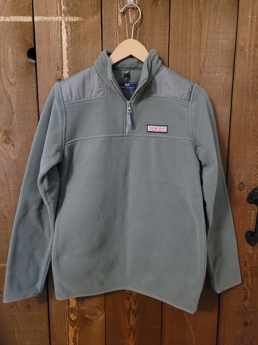 #109 Vineyard Vines Gray Fleece Quarter-Zip Boys Size XL (18)