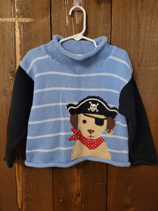#109 Claver Pirate Dog Sweater Boys Size 4T