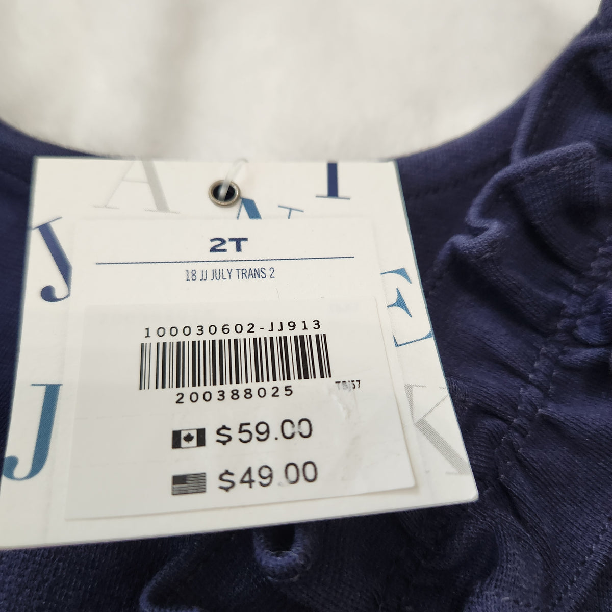 #167 NWT Janie and Jack 2T Ruffled Navy Dress