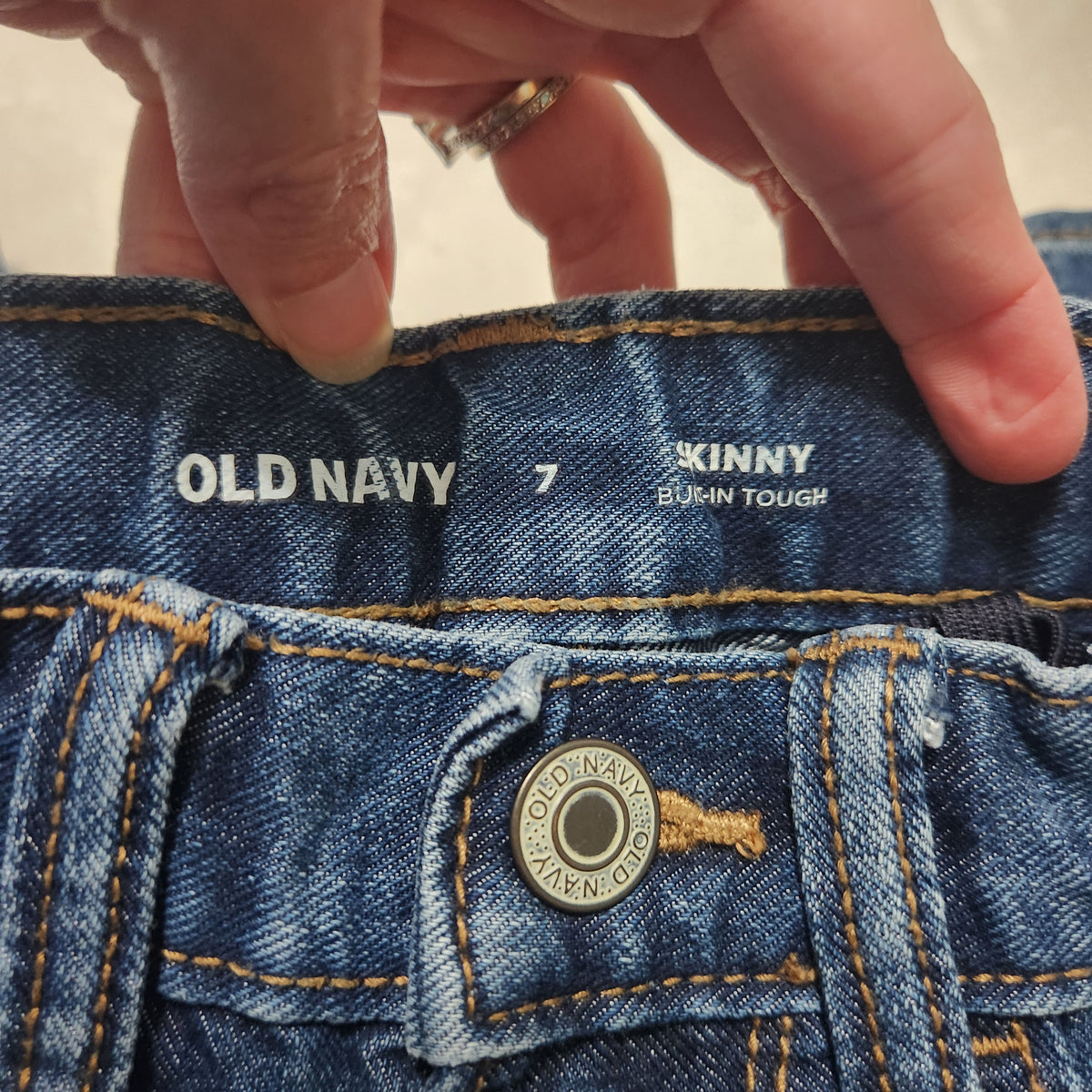#167 Old Navy Sz 7 Denim Skinny Built- In Tough Jeans
