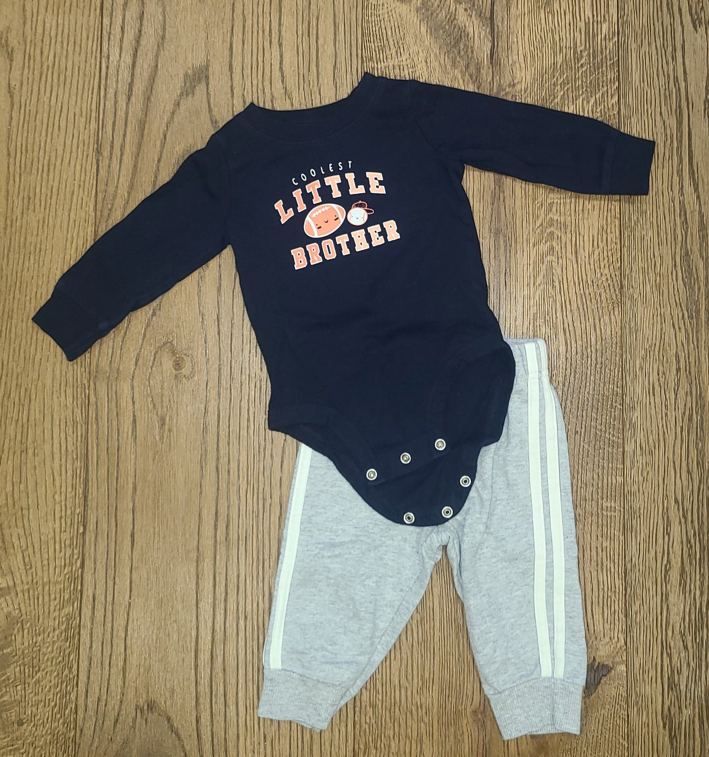Seller #4 - Carter's 3-6 month boy little brother long sleeve body suit + pant outfit