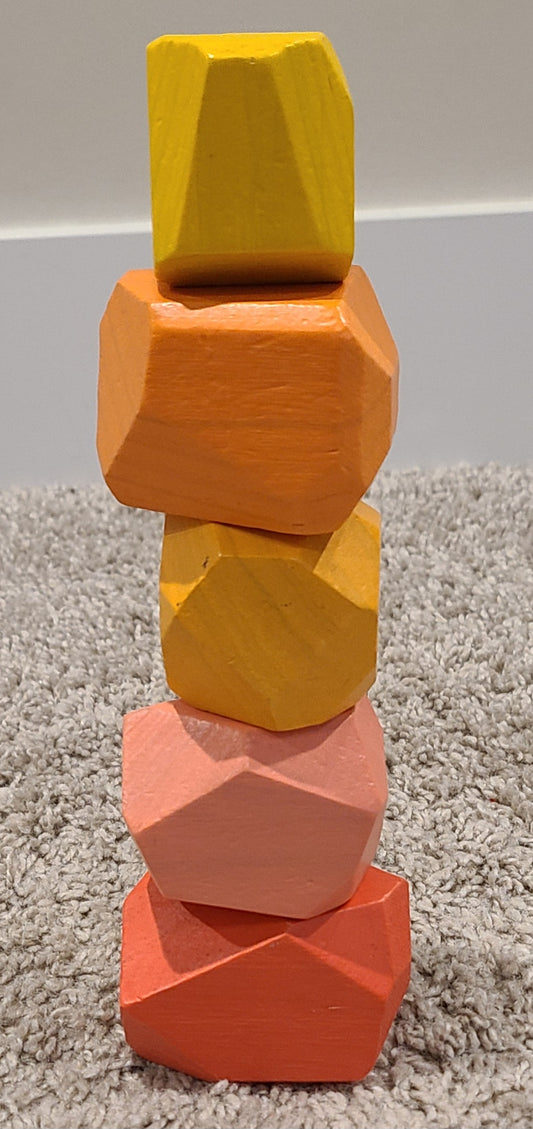 #188 Lovevery Solid Wood Stacking Boulders