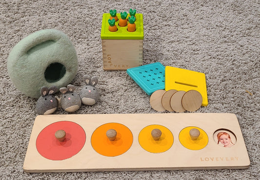#188 Lovevery Toys from the Babbler Play Kit (Months 13, 14, 15)