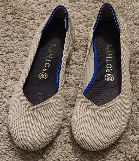 #188 Women's Size 9.5 Rothy's Gray/Silver Ballet Flats (RUN SMALL)