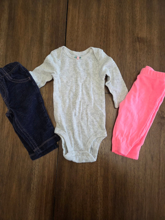 REDUCED Seller 184 girls 3 month onesies and bottoms