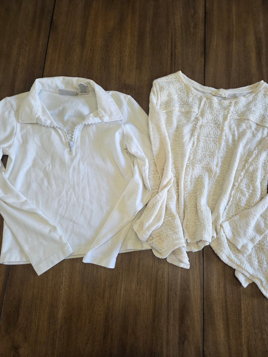 REDUCED Seller 184 girls white tops size Large