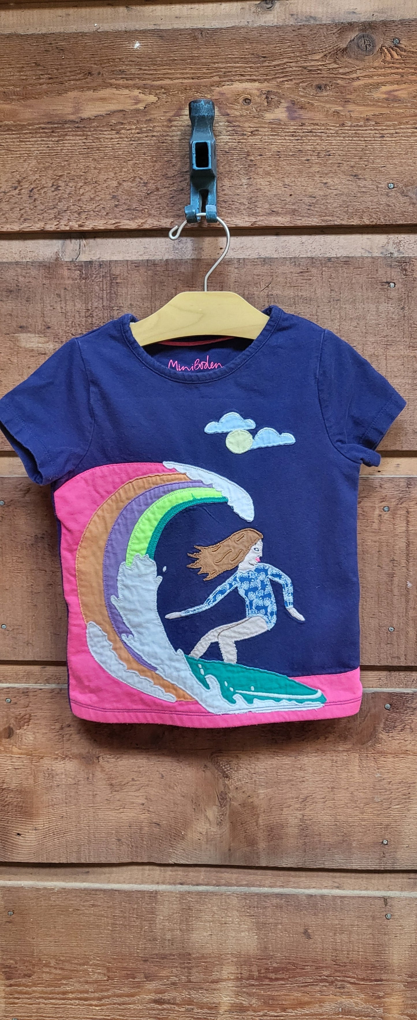 REDUCED: #9---  Girls 3-4T. Mini Boden Surfer Girl Shirt