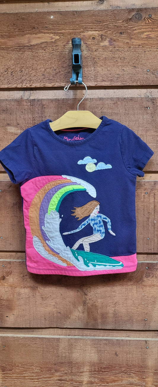 REDUCED: #9---  Girls 3-4T. Mini Boden Surfer Girl Shirt
