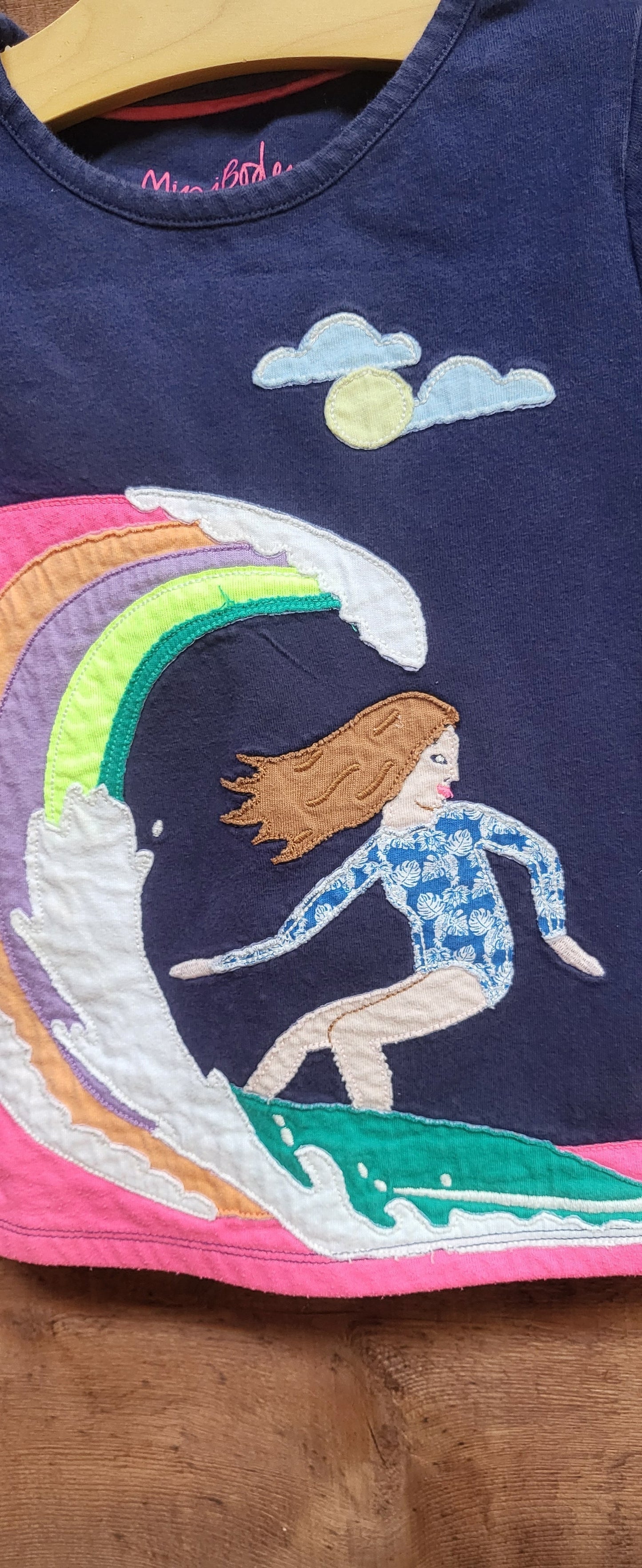 REDUCED: #9---  Girls 3-4T. Mini Boden Surfer Girl Shirt