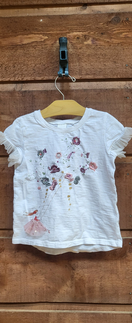 REDUCED: #9---  Girls 3-4. Next UK Embroidered shirt