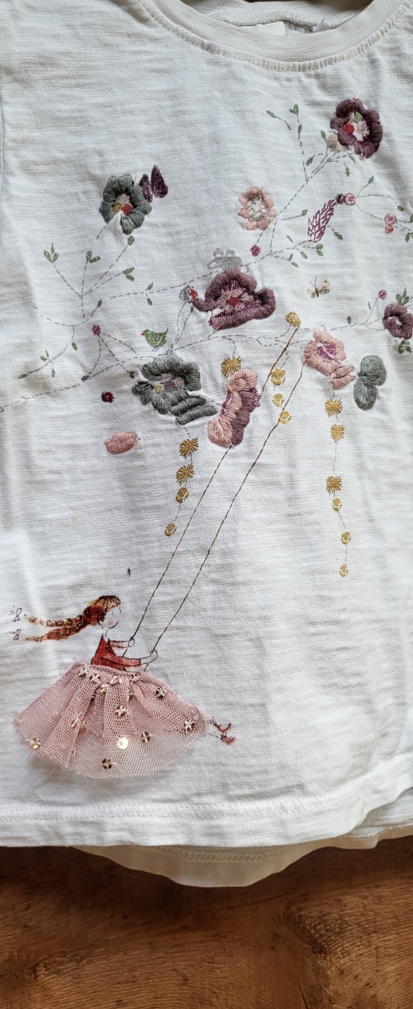 REDUCED: #9---  Girls 3-4. Next UK Embroidered shirt