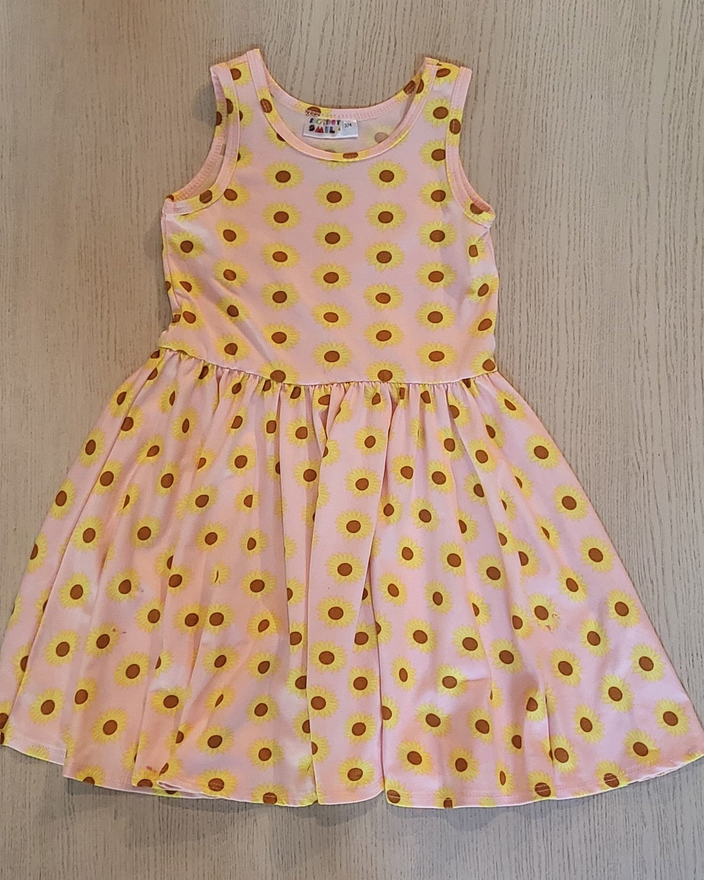 REDUCED: #9---  Girls 3-4. Full Twirl sunflower tank dress. Perfect for spinning!